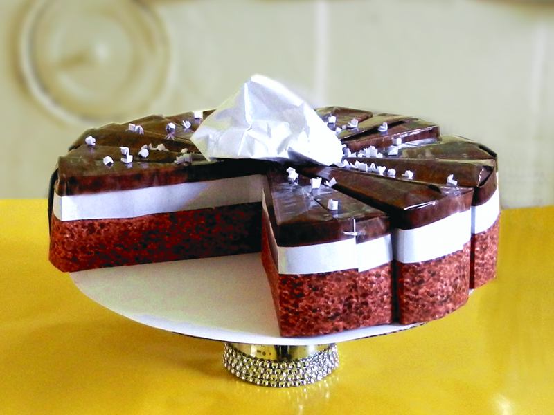 Origami chocolate cake Origami chocolate cake