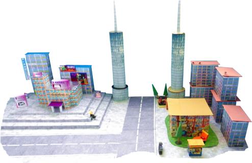 Papercraft City street