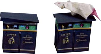 Papercraft Carbage Bins