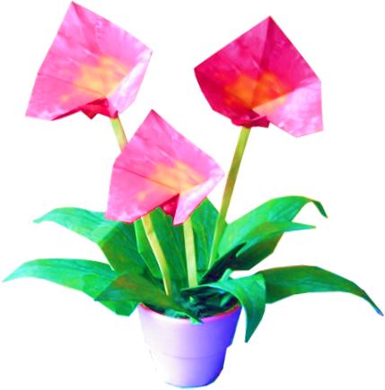Plant met roze bloemen clipart plaatje