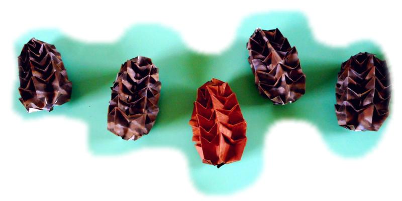 Origami Pine Cones