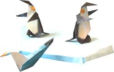 clipart van papieren pinguins op een ijsschots
