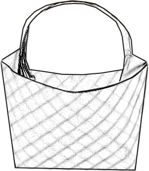 Colouringpicture of an origami bag