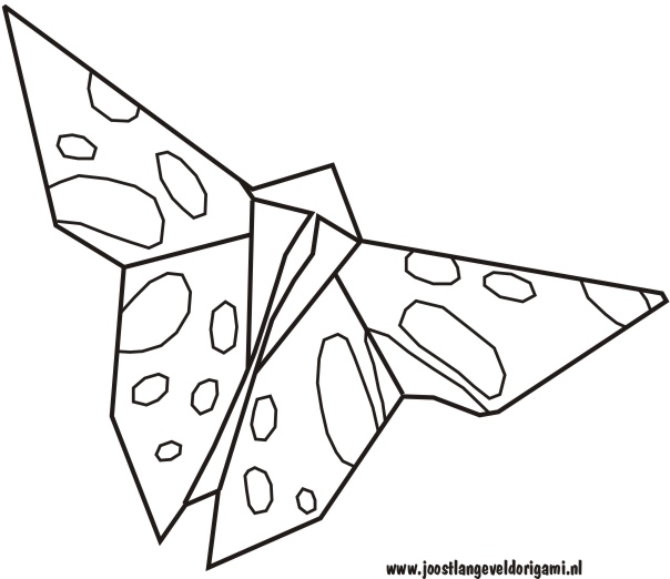 origami kleurplaat, vlinder