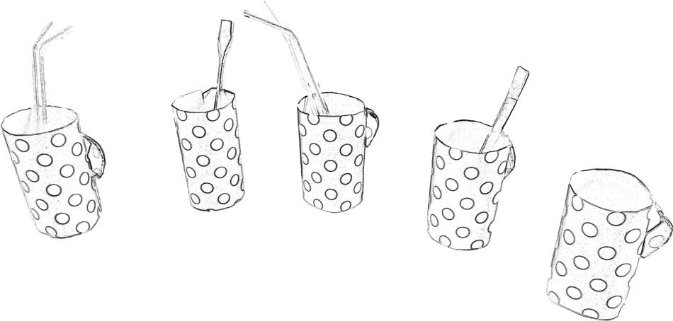 Polka dot cups coloring picture