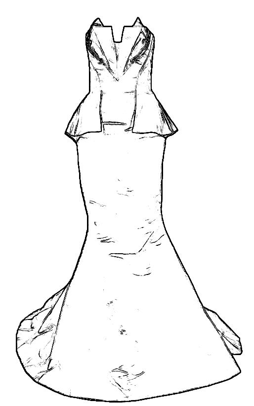 Cocktail gown coloring page