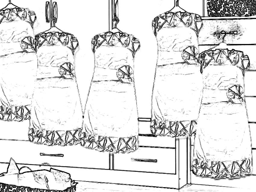 Cute dresses coloring page