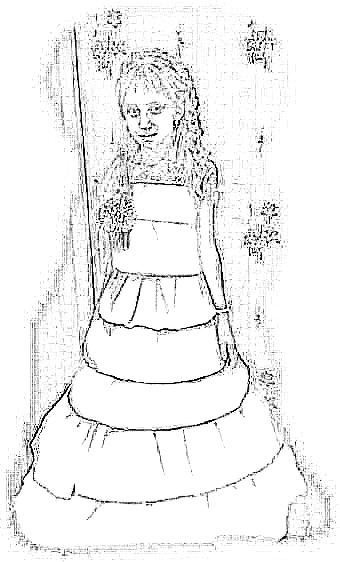 Rainbow dress coloring page