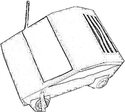 colouring picture of a papercraft sportswagon