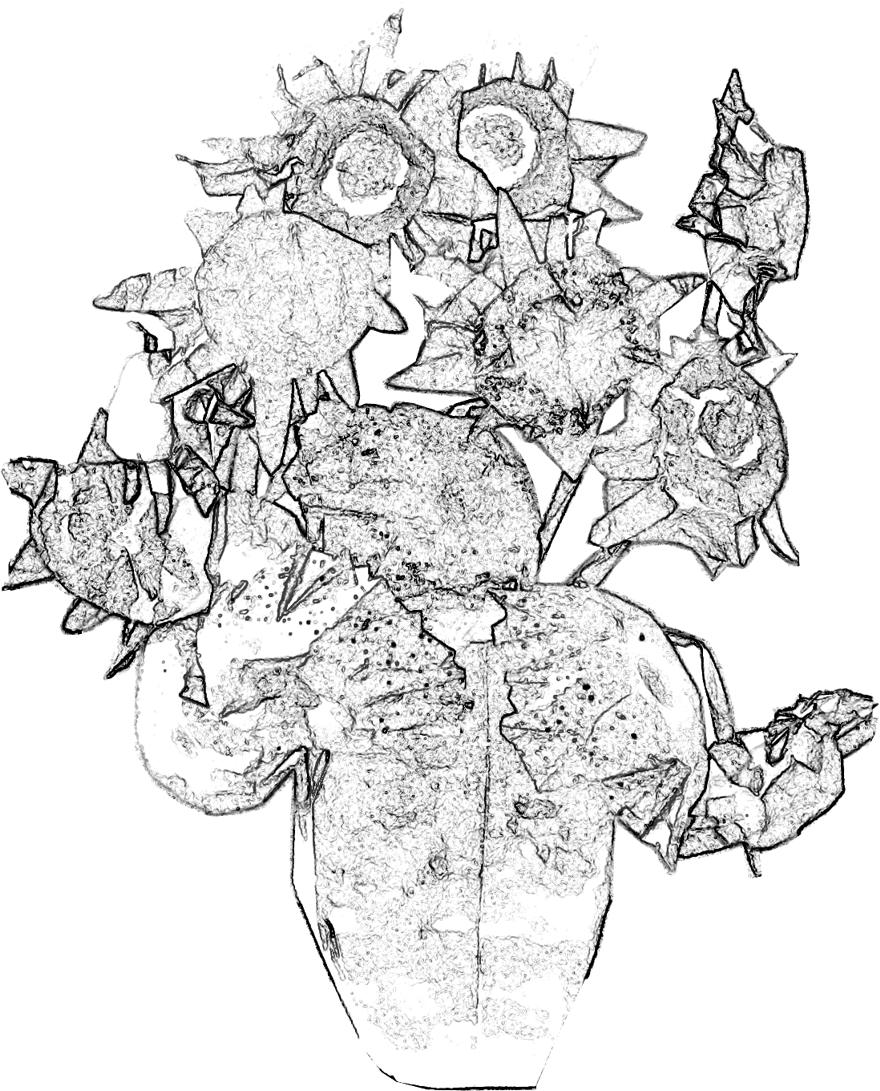 Van Gogh Sunflowers coloring picture