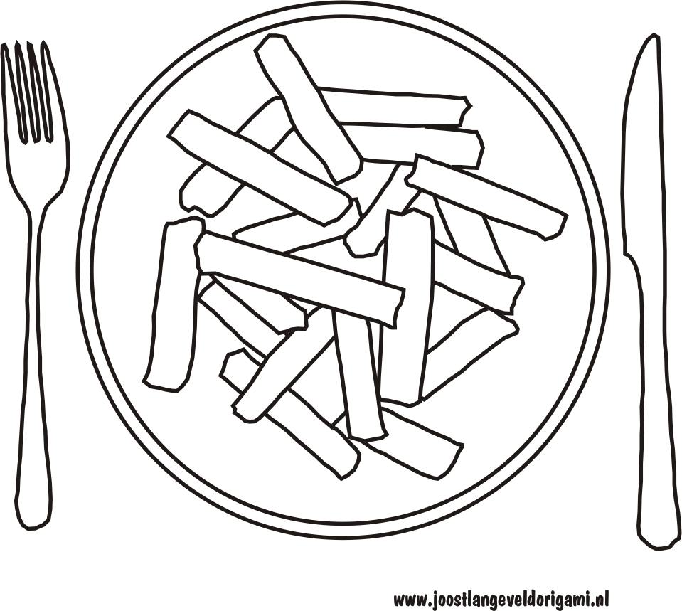 colouring picture of french fries