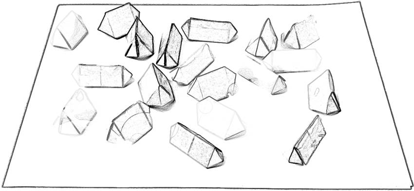 Origami gemstones coloring picture