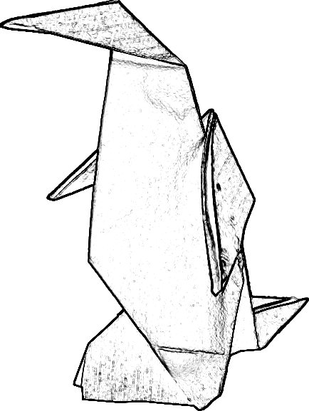 colouring picture of an origami penguin