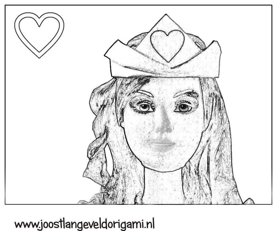 colouring picture of a princess with her crown