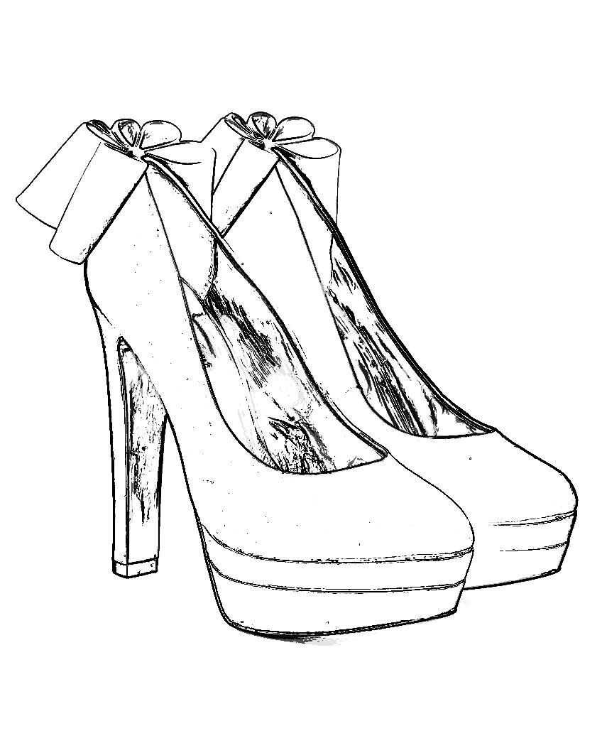 High Heel Shoe Coloring Pages Adult Sketch Coloring Page