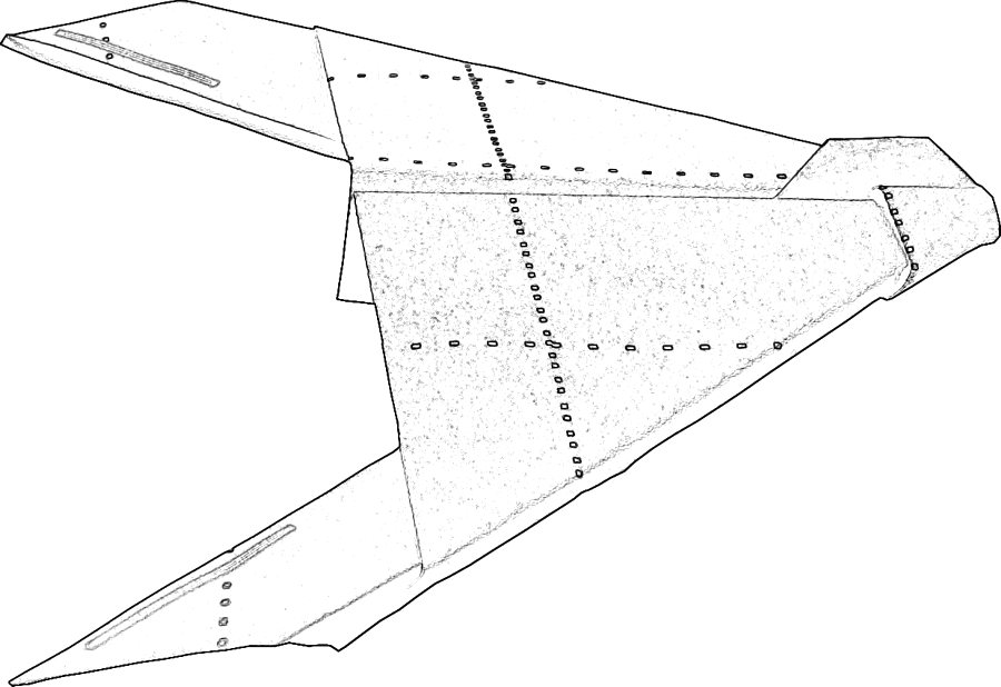 colouring picture of an origami stealth bomber
