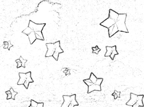 Colouring picture of an origami stars background