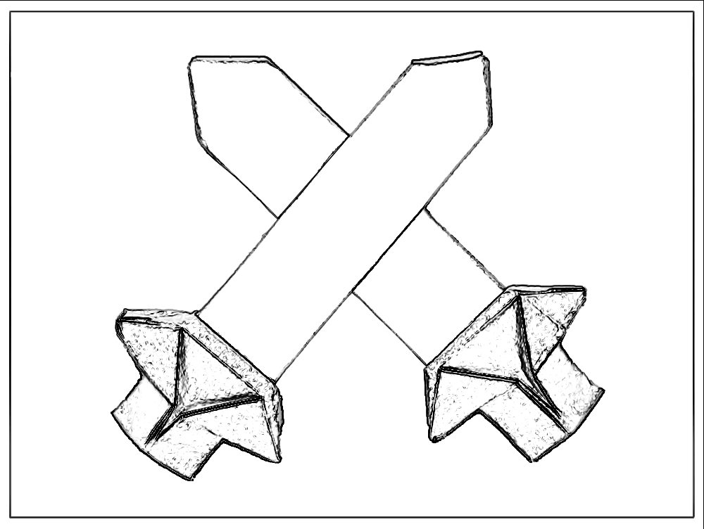 colouring picture of origami swords