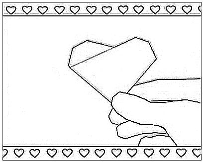 Paper heart coloring picture