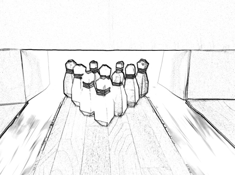 Bowling pins coloring picture