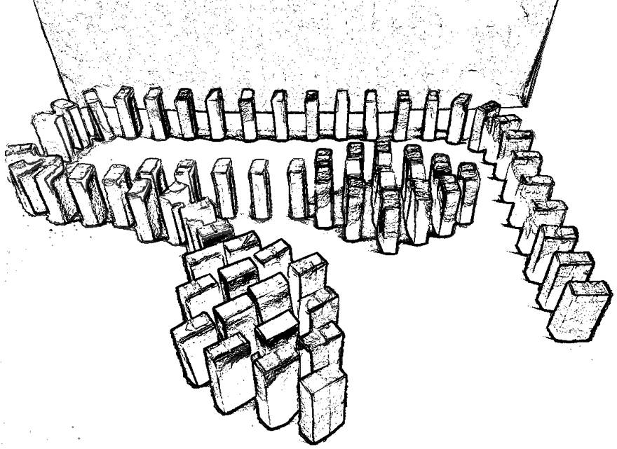 Domino blocks coloring picture
