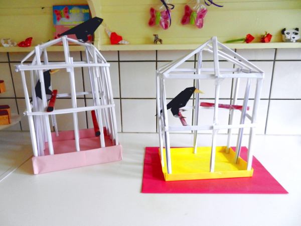 Origami birdcages