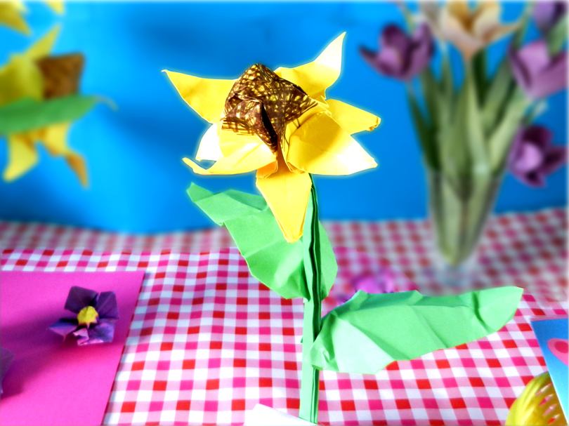 paper Origami Black Eyed Susan flower