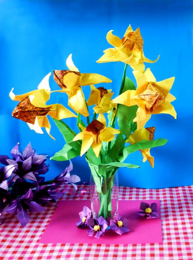 Origami Black Eyed Susan flowers