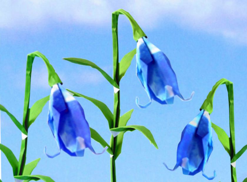 Origami blue bell flower