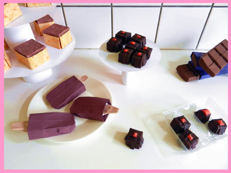 Origami chocolate candy