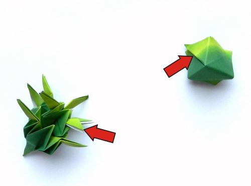 diagrams for a Bonsai origami plant with buds