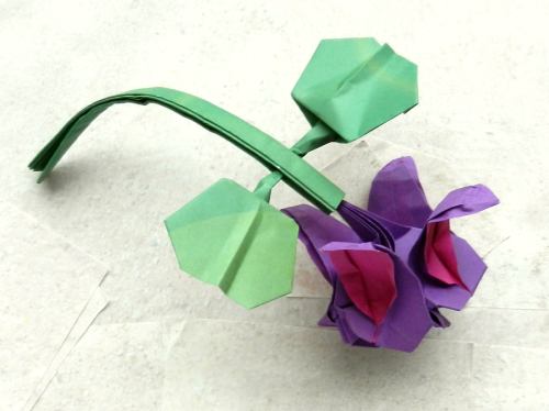 Bonsai Origami Fuchsia flower diagrams