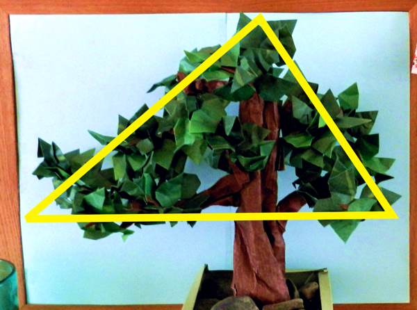 Non triangular Bonsai Origami Tree