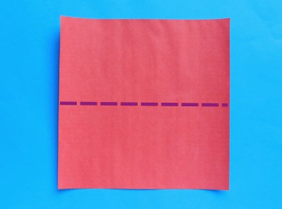 origami paper for folding a bookmark with red heart