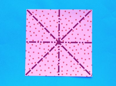 pink polkadot origami paper for folding a bow