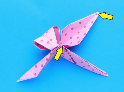 how to fold a cute origami bow with polkadot pattern
