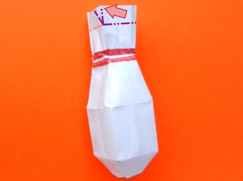 Make paper Origami bowling pins