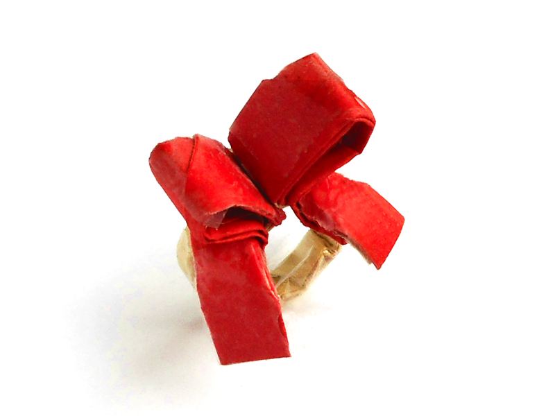 Origami ring met strik