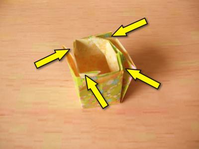 diagrammen voor een origami doosje