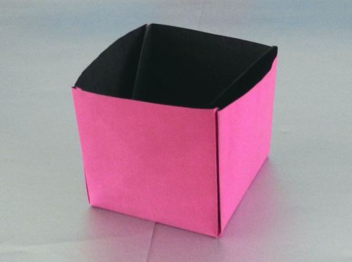 pink origami box