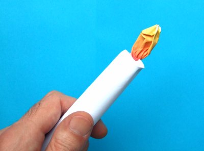 how to fold a realistic origami candle