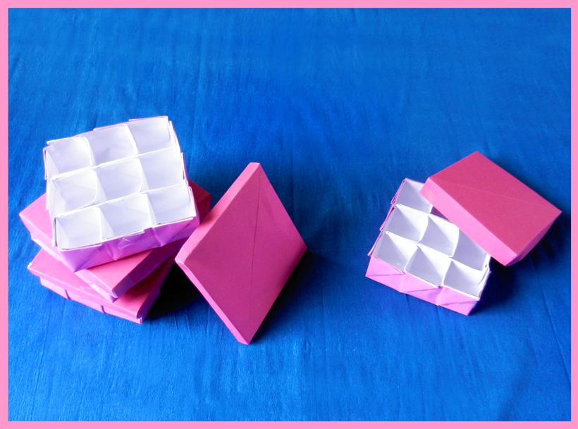 Origami compartment boxes