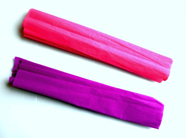 Pink and Purple crepe paper