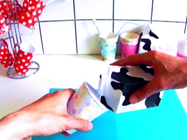 Paper Origami cup and milk carton