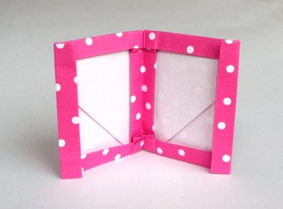 cute polka dot origami photoframe