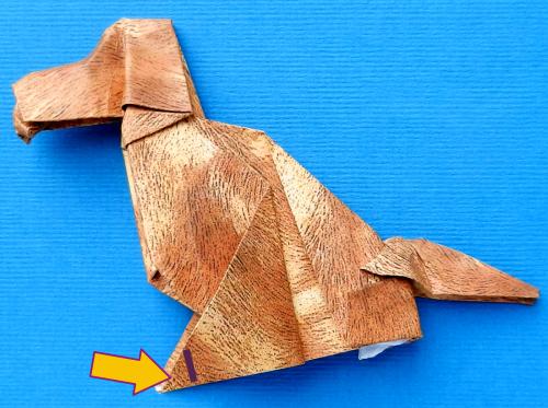 Een Origami hond vouwen