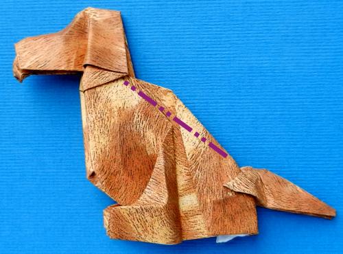 Een Origami hond vouwen