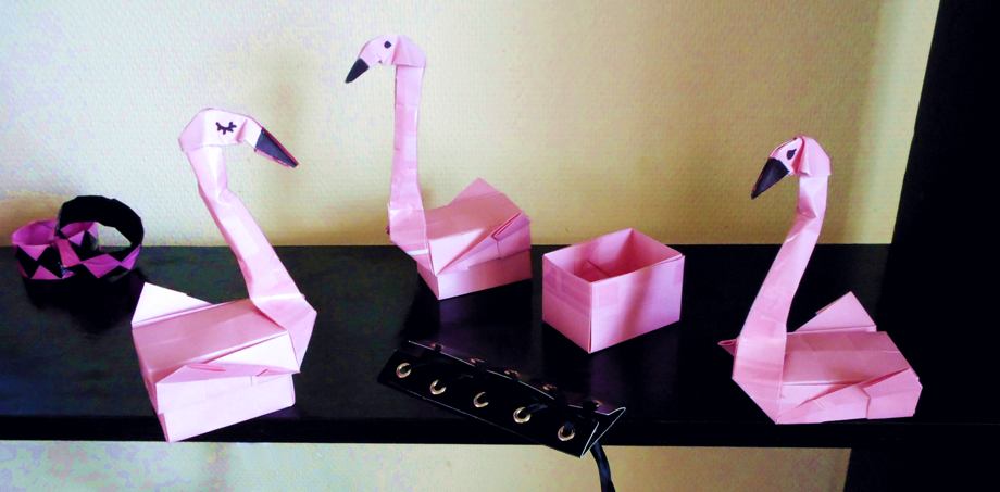 Origami Flamingo doosjes