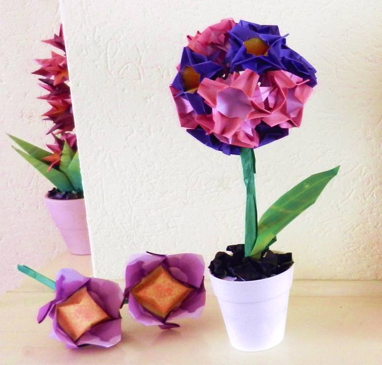 Origami Flower Ball Tree