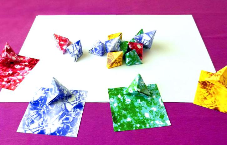 Fold Origami gemstones